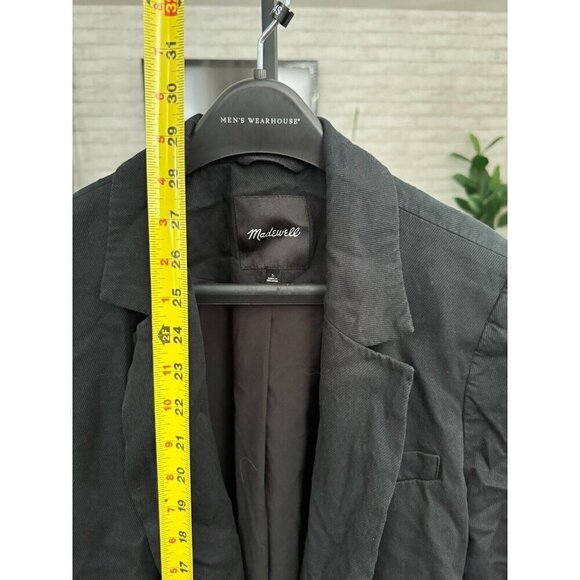 Madewell The Relaxed Blazer in Softdrape Two Button Black Women Size Large - Picture 6 of 8